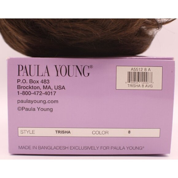 Paula Young Trisha Wig Color 8 AVG Golden Brown Brunette Short Wavy A5512 w/ Box - Picture 10 of 12